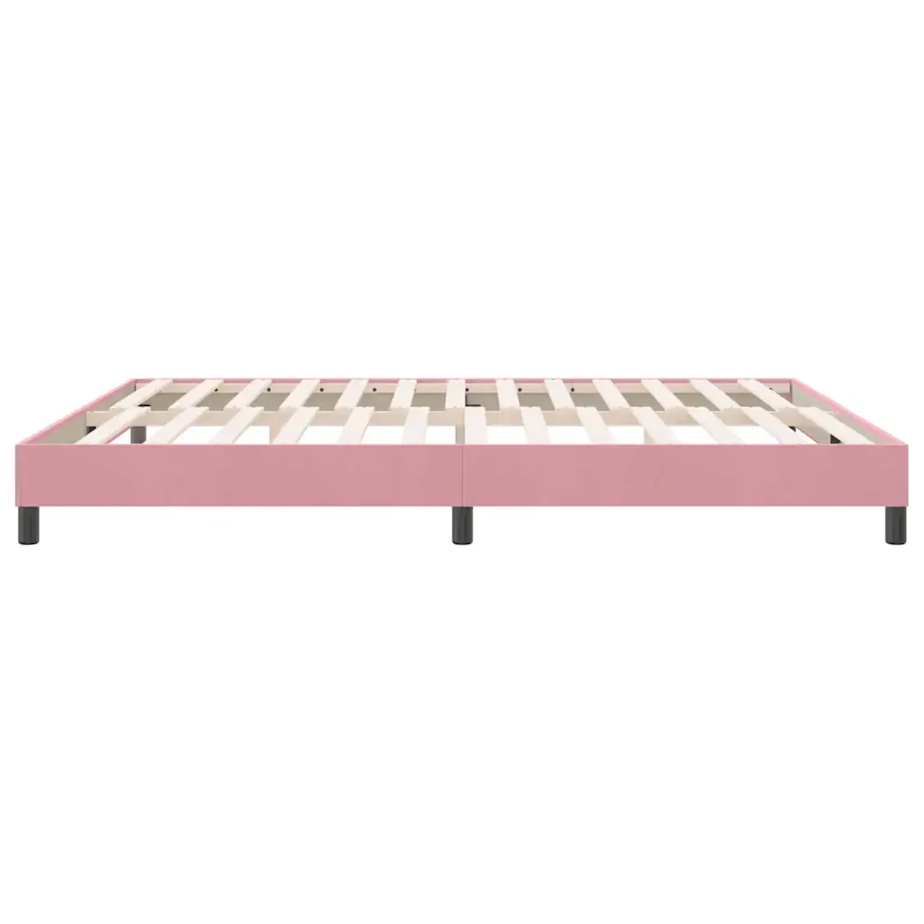 Letto matrimoniale | Letto per adulti | Giroletto senza Materasso Rosa 180x210 cm Velluto - Image 6