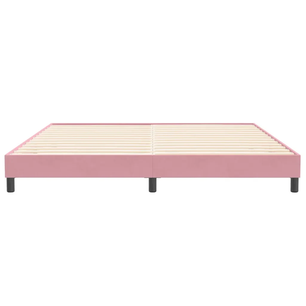 Letto matrimoniale | Letto per adulti | Giroletto senza Materasso Rosa 200x210 cm in Velluto - Image 5