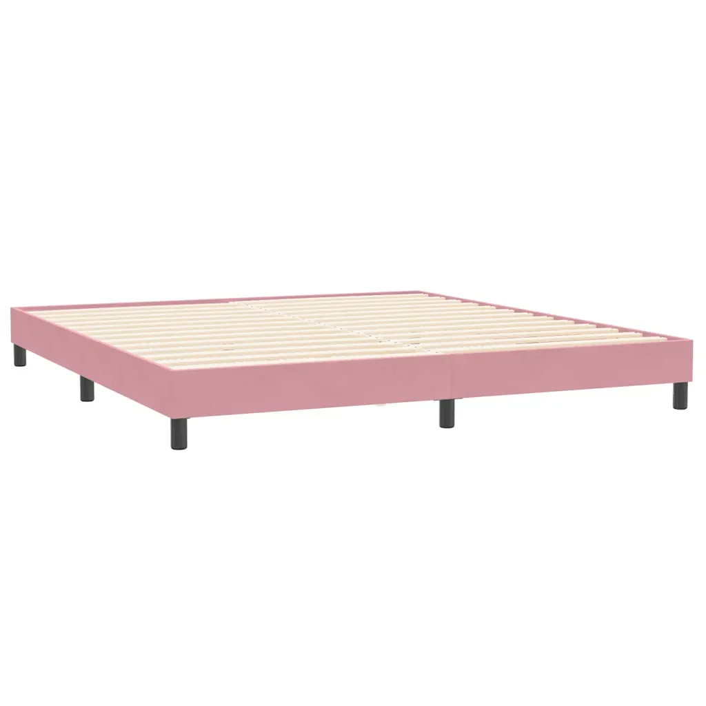 Letto matrimoniale | Letto per adulti | Giroletto senza Materasso Rosa 200x210 cm in Velluto - Image 7