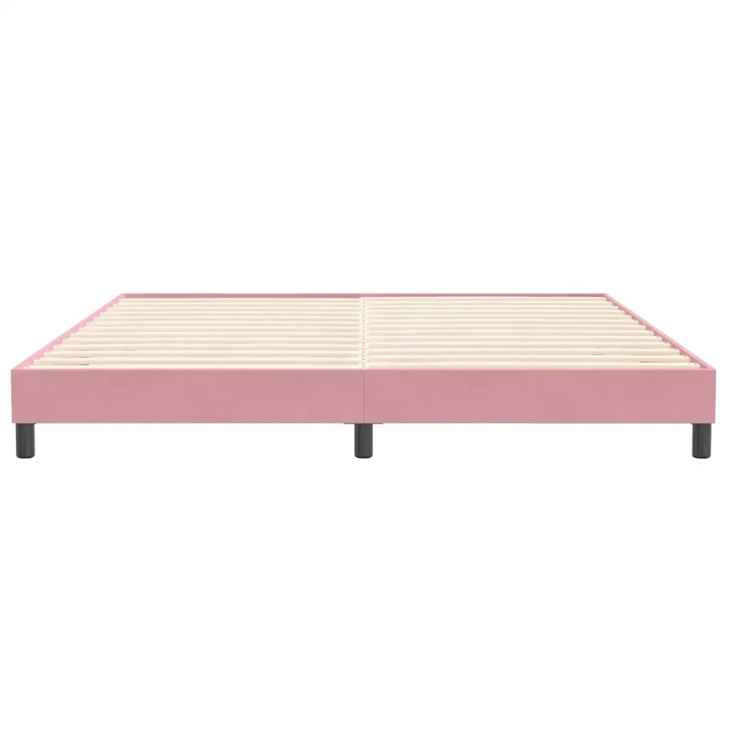 Letto matrimoniale | Letto per adulti | Giroletto senza Materasso Rosa 200x220 cm Velluto - Image 5