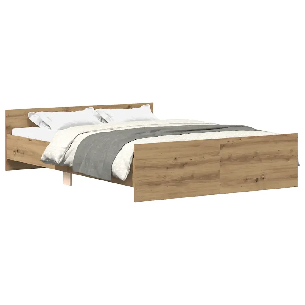 Letto matrimoniale | Letto per adulti | Giroletto senza Materasso Rovere Artigianale 120x190cm