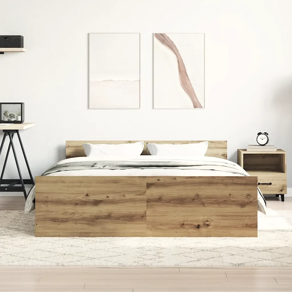 Letto matrimoniale | Letto per adulti | Giroletto senza Materasso Rovere Artigianale 120x190cm - Image 3