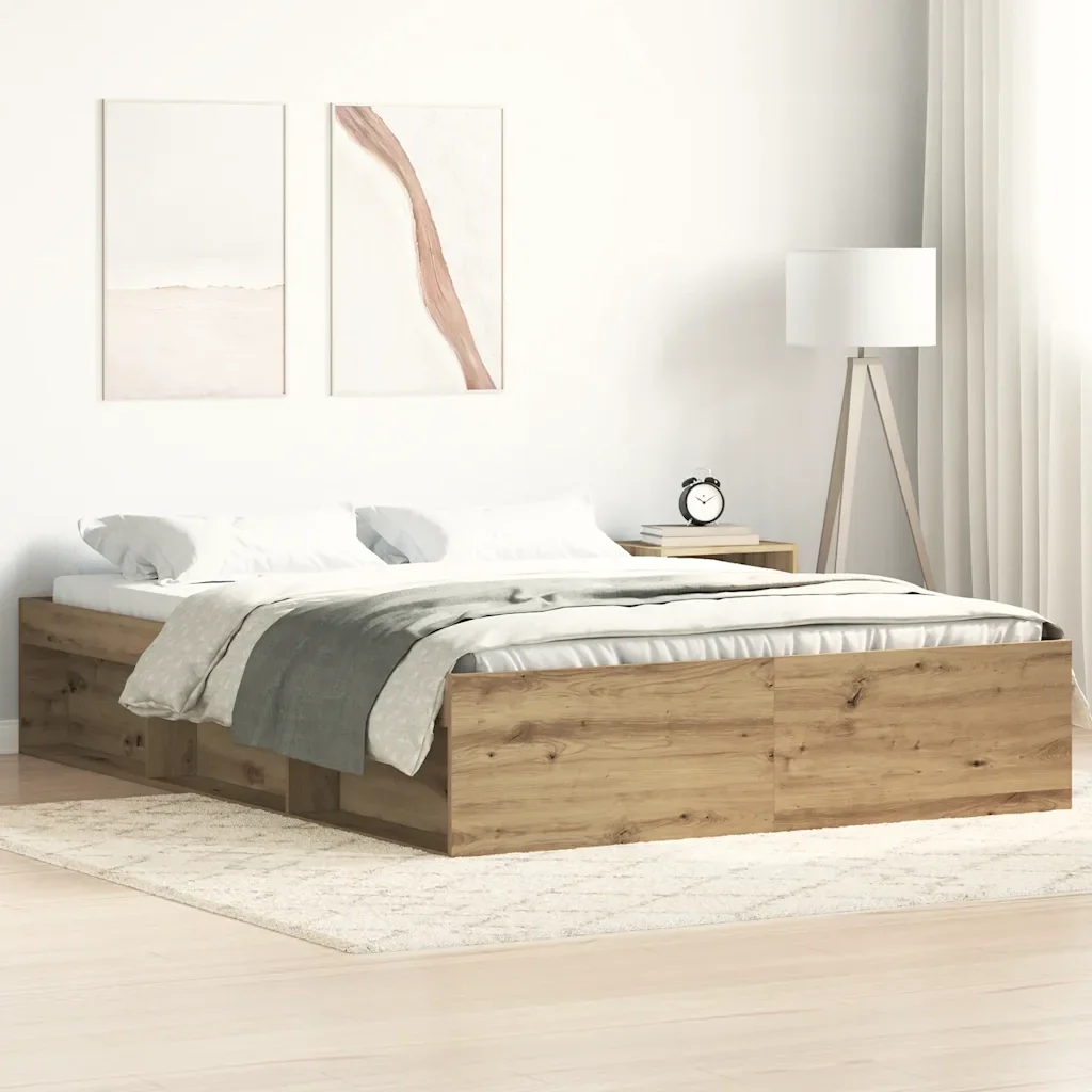 Letto matrimoniale | Letto per adulti | Giroletto senza Materasso Rovere Artigianale 120x190cm - Image 2