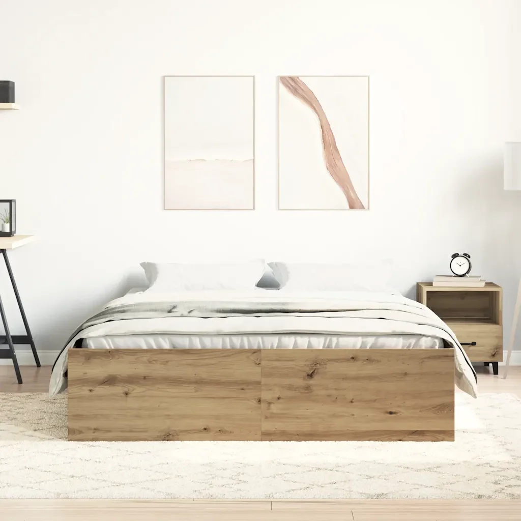 Letto matrimoniale | Letto per adulti | Giroletto senza Materasso Rovere Artigianale 120x190cm - Image 4