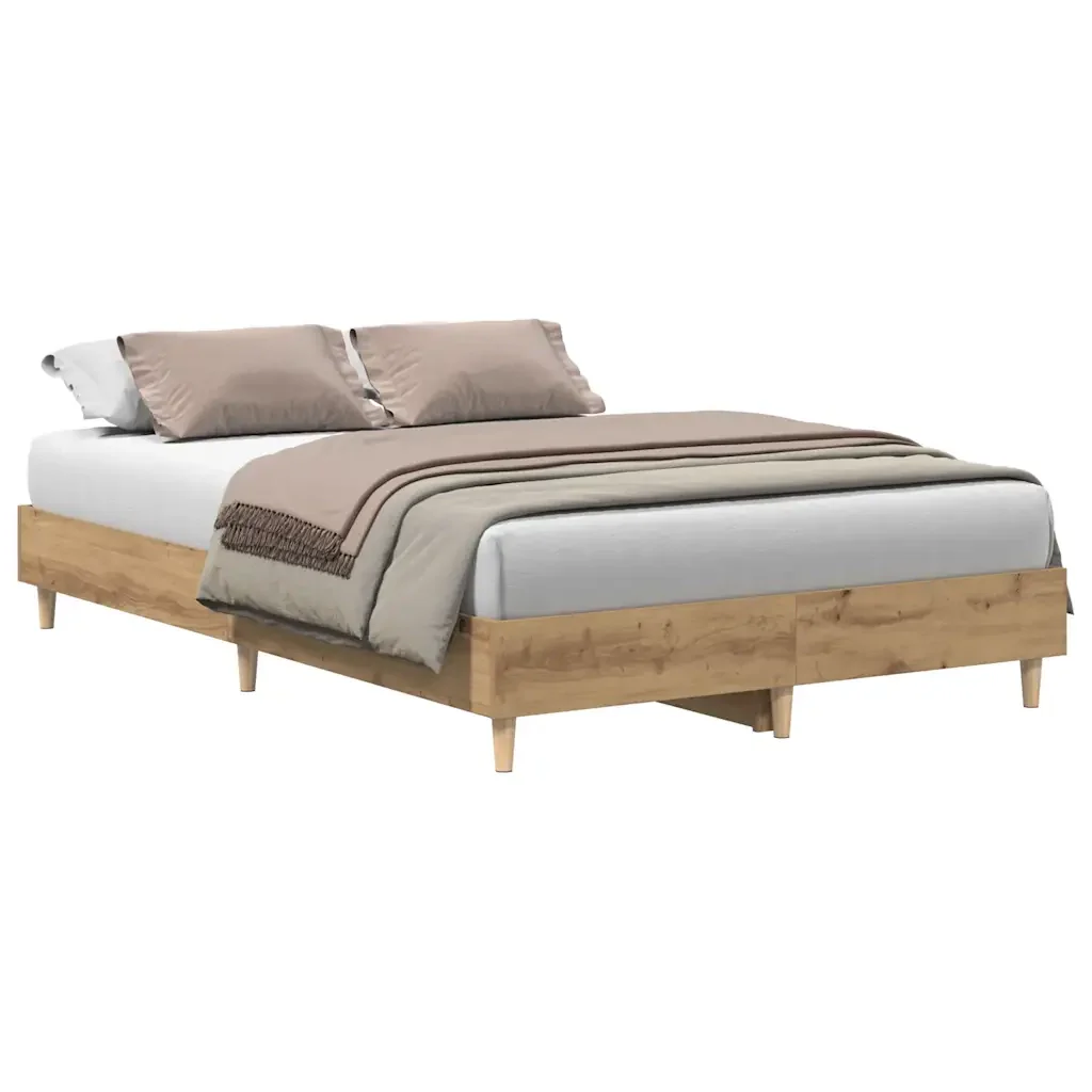 Letto matrimoniale | Letto per adulti | Giroletto senza Materasso Rovere Artigianale 135x190 cm