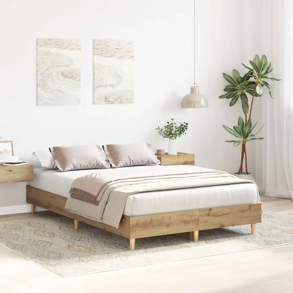 Letto matrimoniale | Letto per adulti | Giroletto senza Materasso Rovere Artigianale 135x190 cm - Image 3