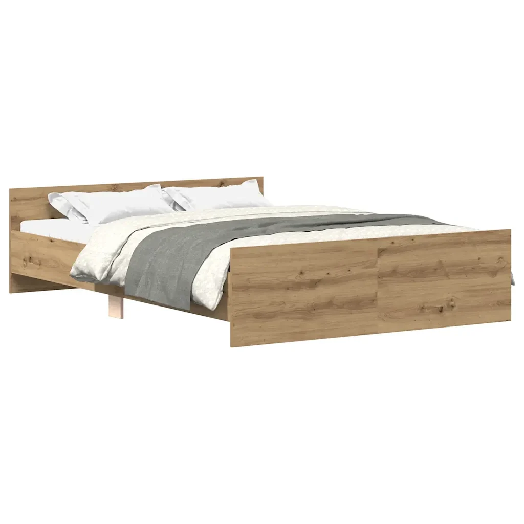 Letto matrimoniale | Letto per adulti | Giroletto senza Materasso Rovere Artigianale 135x190cm