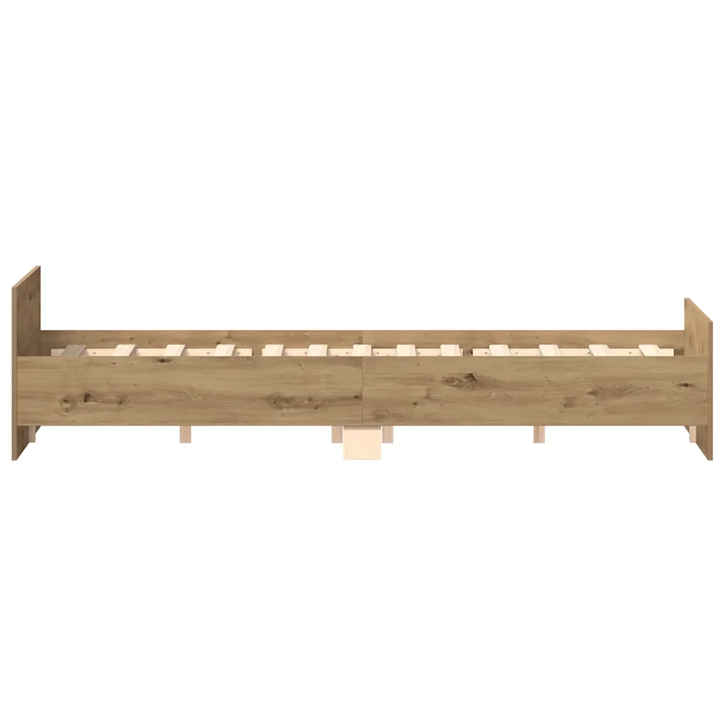 Letto matrimoniale | Letto per adulti | Giroletto senza Materasso Rovere Artigianale 135x190cm - Image 7