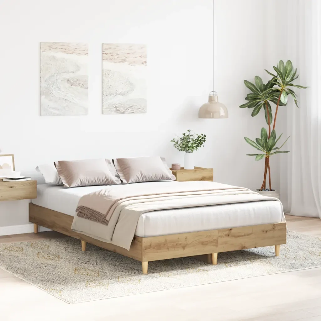 Letto matrimoniale | Letto per adulti | Giroletto senza Materasso Rovere Artigianale 140x190 cm - Image 4