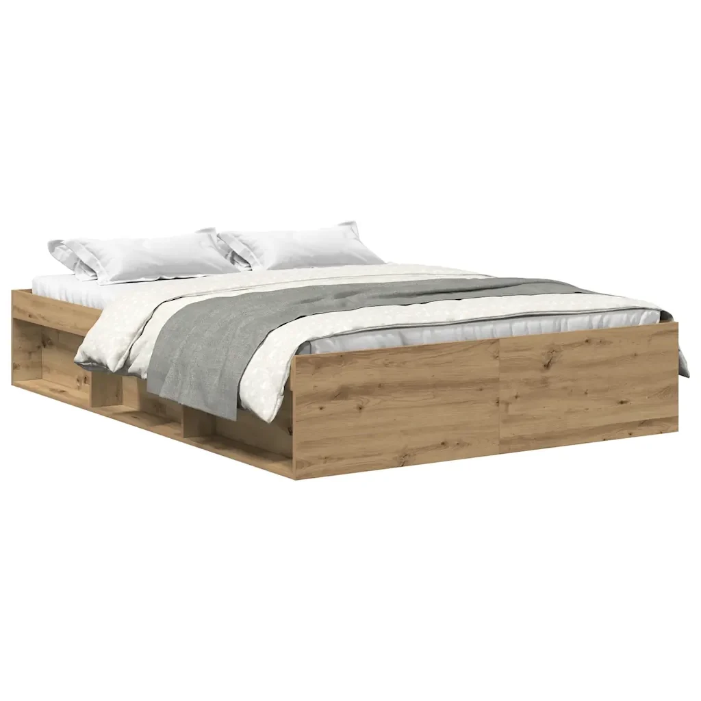 Letto matrimoniale | Letto per adulti | Giroletto senza Materasso Rovere Artigianale 140x190cm