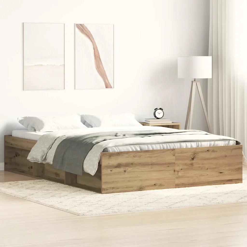 Letto matrimoniale | Letto per adulti | Giroletto senza Materasso Rovere Artigianale 140x190cm - Image 2