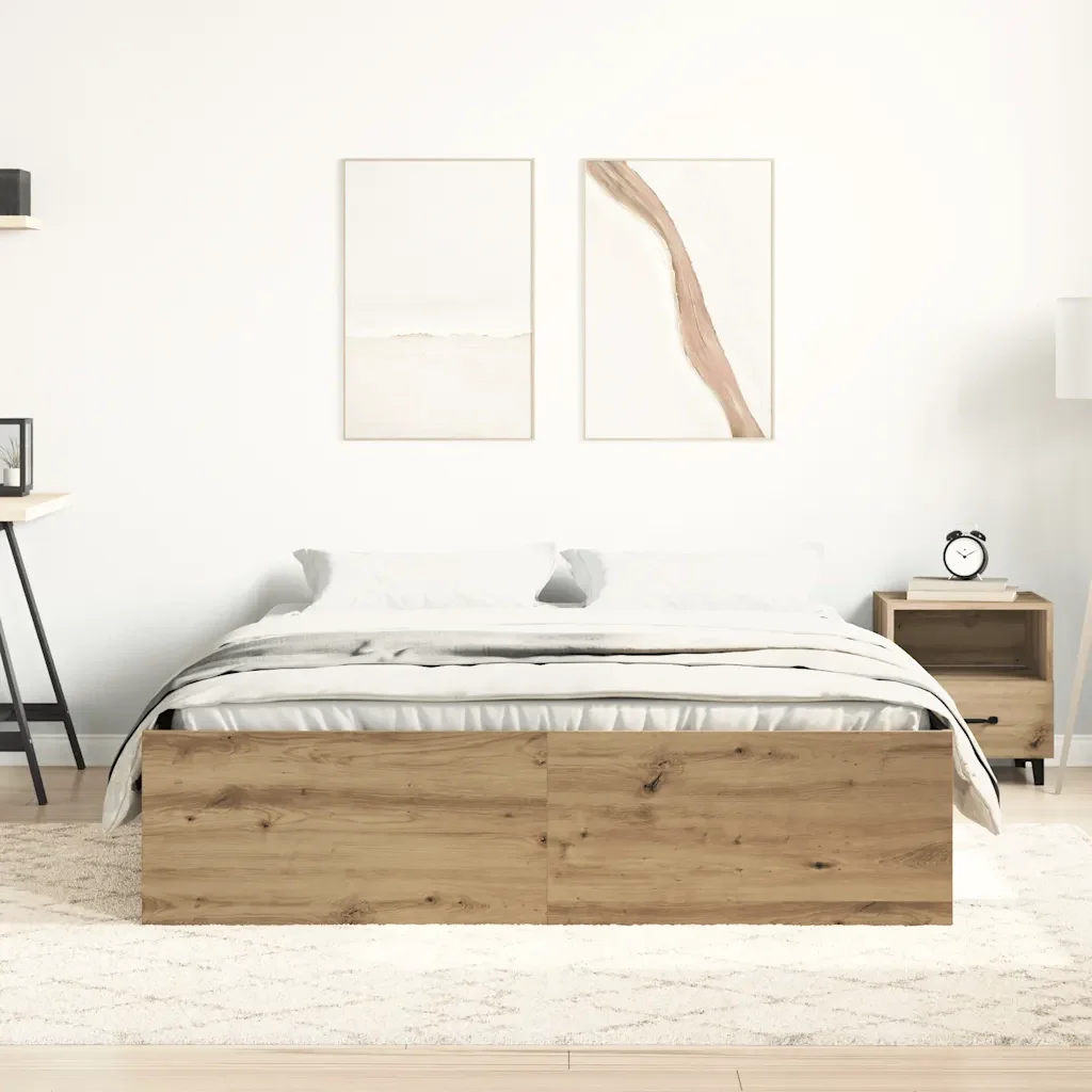 Letto matrimoniale | Letto per adulti | Giroletto senza Materasso Rovere Artigianale 140x190cm - Image 4