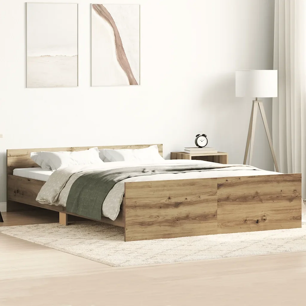 Letto matrimoniale | Letto per adulti | Giroletto senza Materasso Rovere Artigianale 140x190cm - Image 2