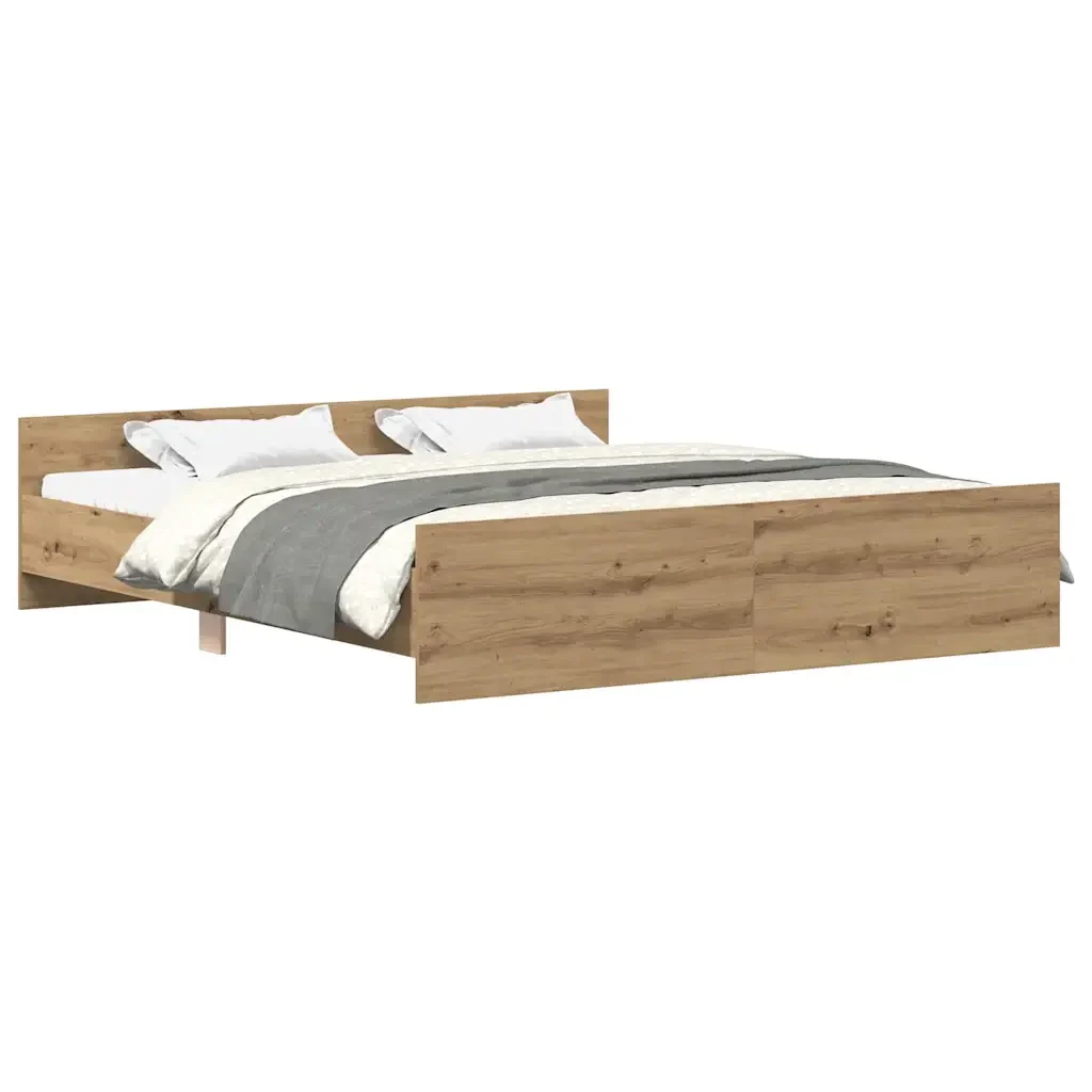 Letto matrimoniale | Letto per adulti | Giroletto senza Materasso Rovere Artigianale 180x200 cm