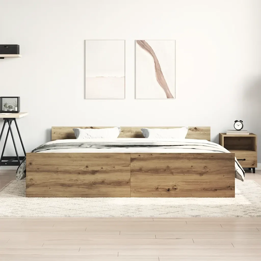 Letto matrimoniale | Letto per adulti | Giroletto senza Materasso Rovere Artigianale 180x200 cm - Image 3