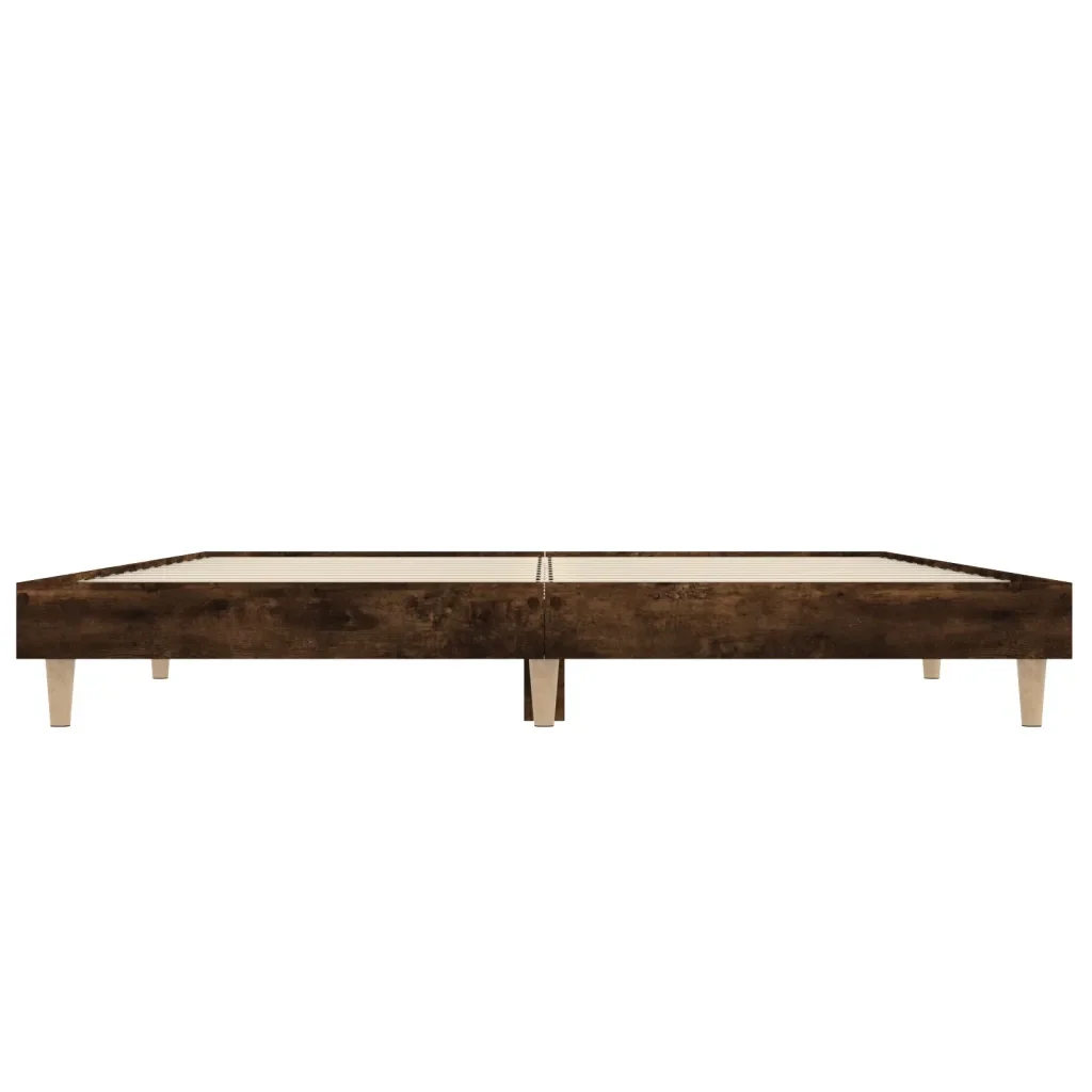 Letto matrimoniale | Letto per adulti | Giroletto senza Materasso Rovere Fumo 120x190 cm in Truciolato - Image 6