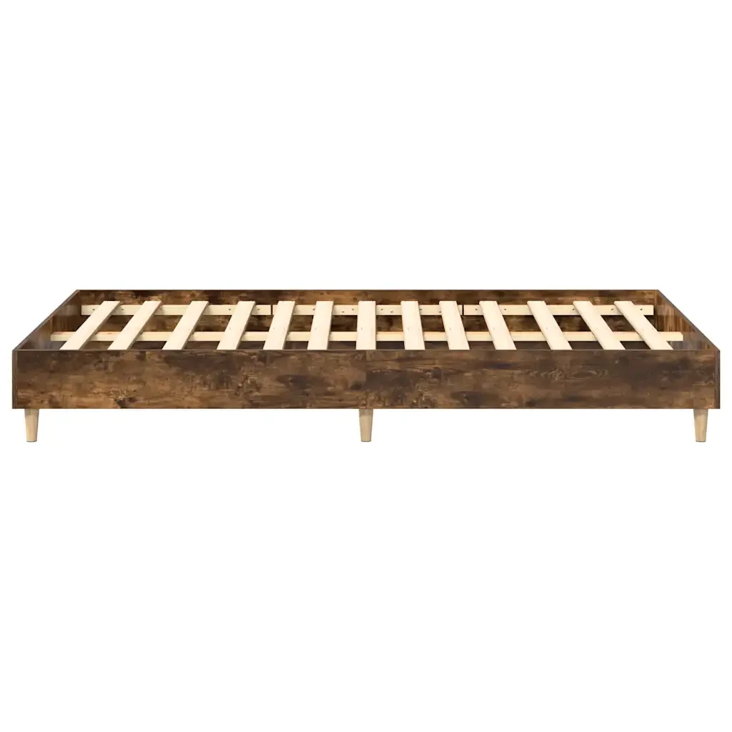 Letto matrimoniale | Letto per adulti | Giroletto senza Materasso Rovere Fumo 120x190 cm in Truciolato - Image 6