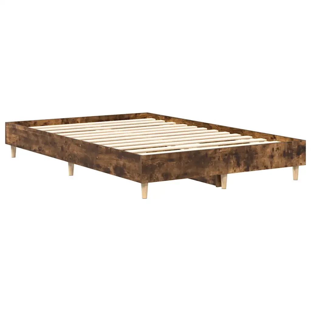 Letto matrimoniale | Letto per adulti | Giroletto senza Materasso Rovere Fumo 120x190 cm in Truciolato - Image 7