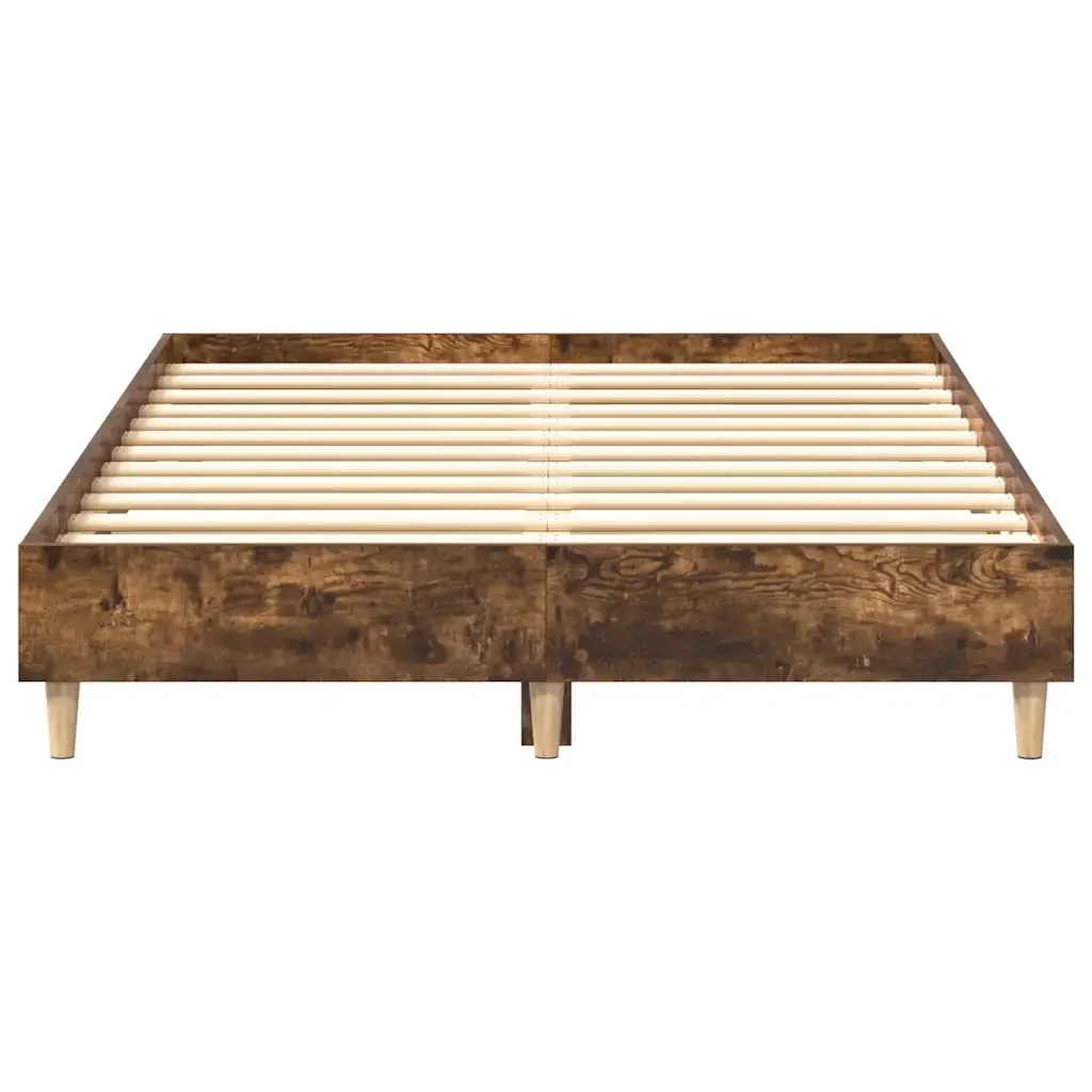 Letto matrimoniale | Letto per adulti | Giroletto senza Materasso Rovere Fumo 120x200 cm in Truciolato - Image 5