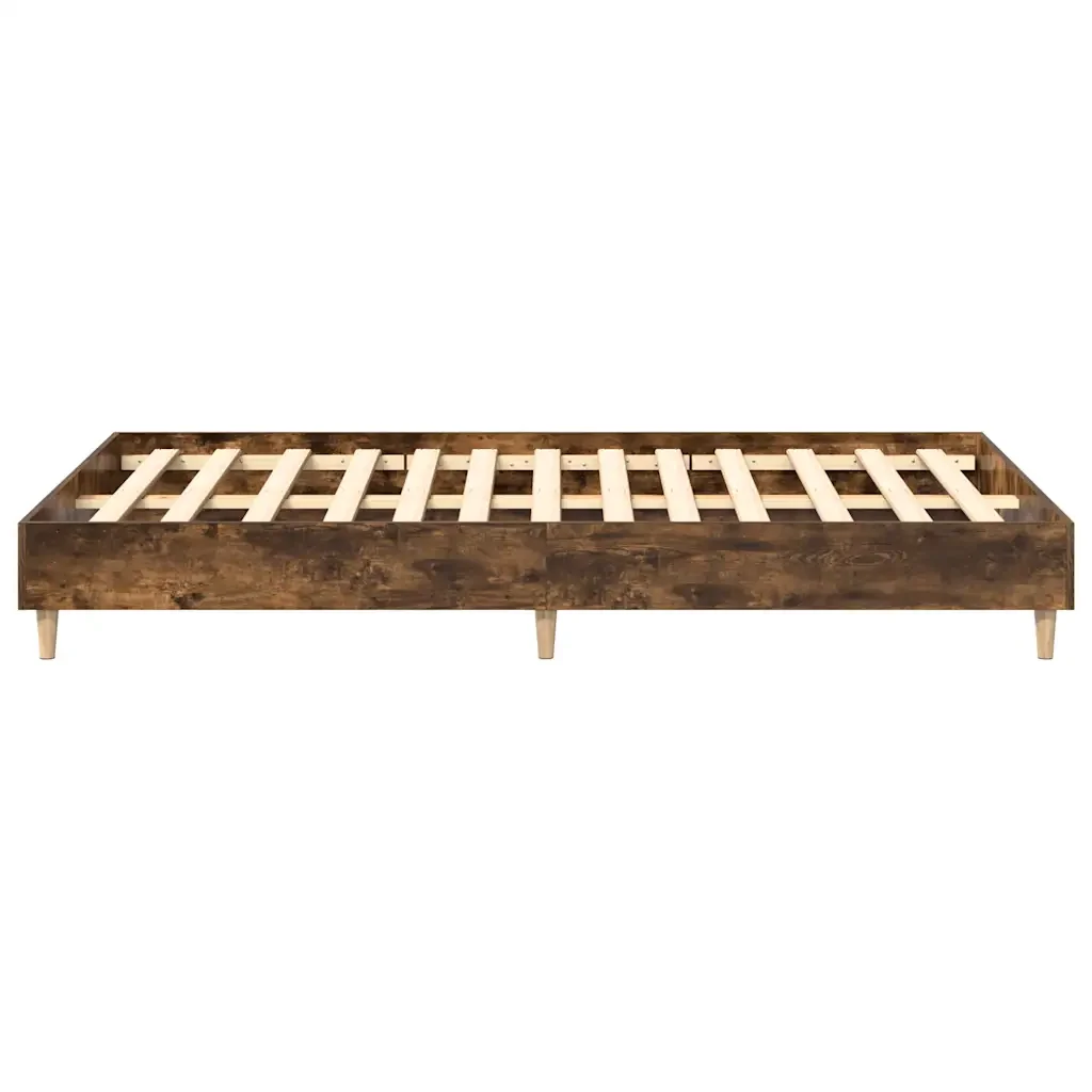 Letto matrimoniale | Letto per adulti | Giroletto senza Materasso Rovere Fumo 120x200 cm in Truciolato - Image 6