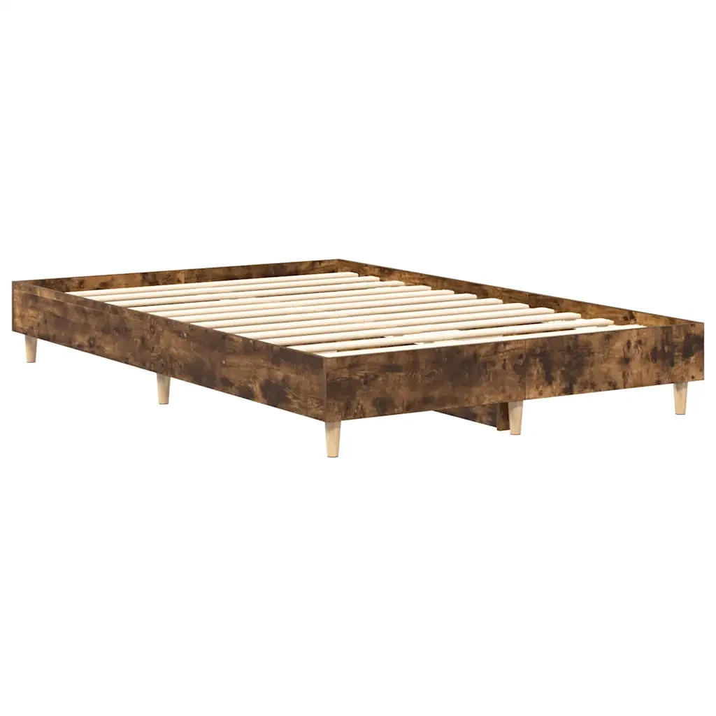Letto matrimoniale | Letto per adulti | Giroletto senza Materasso Rovere Fumo 120x200 cm in Truciolato - Image 7