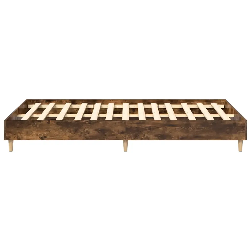 Letto matrimoniale | Letto per adulti | Giroletto senza Materasso Rovere Fumo 135x190 cm in Truciolato - Image 6