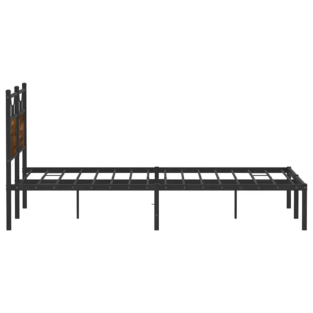 Letto matrimoniale | Letto per adulti | Giroletto senza Materasso Rovere Fumo 140x190 cm in Truciolato - Image 7