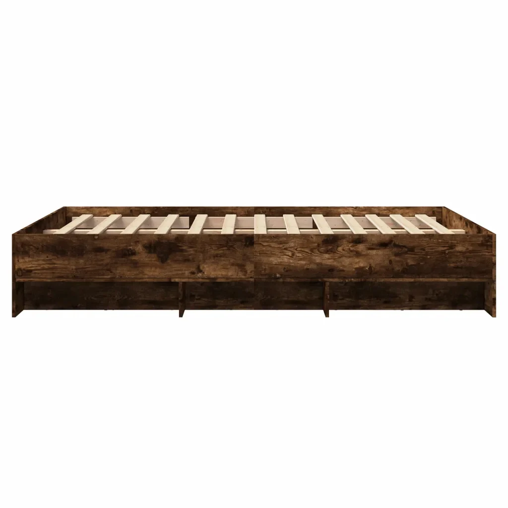 Letto matrimoniale | Letto per adulti | Giroletto senza Materasso Rovere Fumo 140x200 cm in Truciolato - Image 6