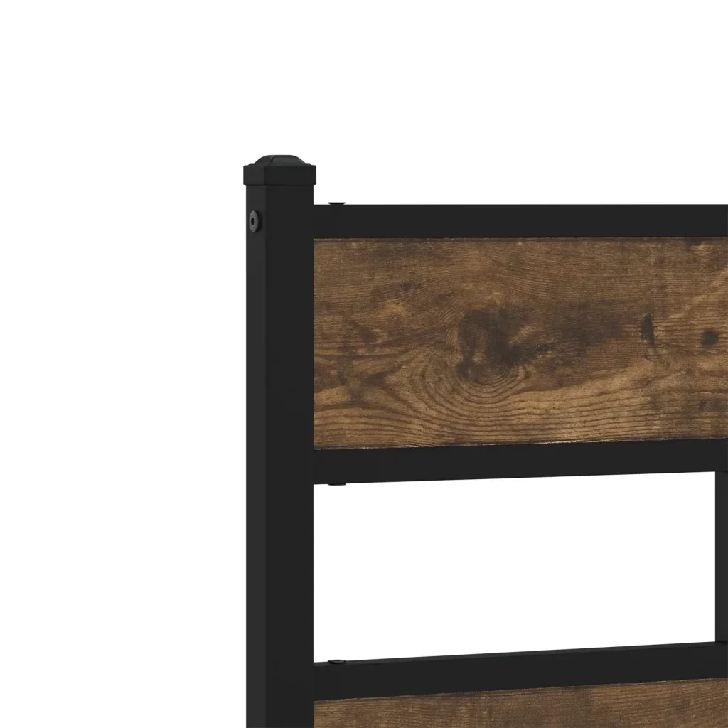 Letto matrimoniale | Letto per adulti | Giroletto senza Materasso Rovere Fumo 140x200 cm in Truciolato - Image 8