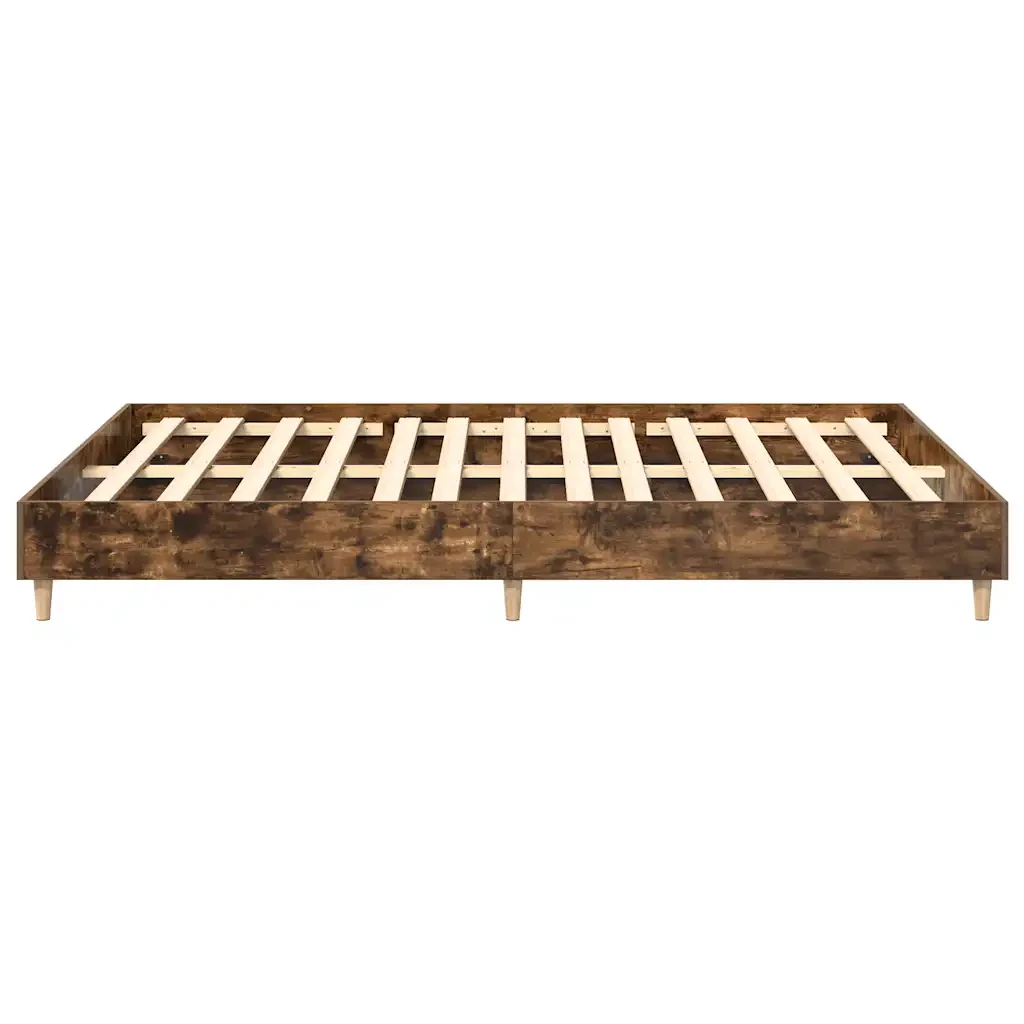 Letto matrimoniale | Letto per adulti | Giroletto senza Materasso Rovere Fumo 150x200 cm in Truciolato - Image 6