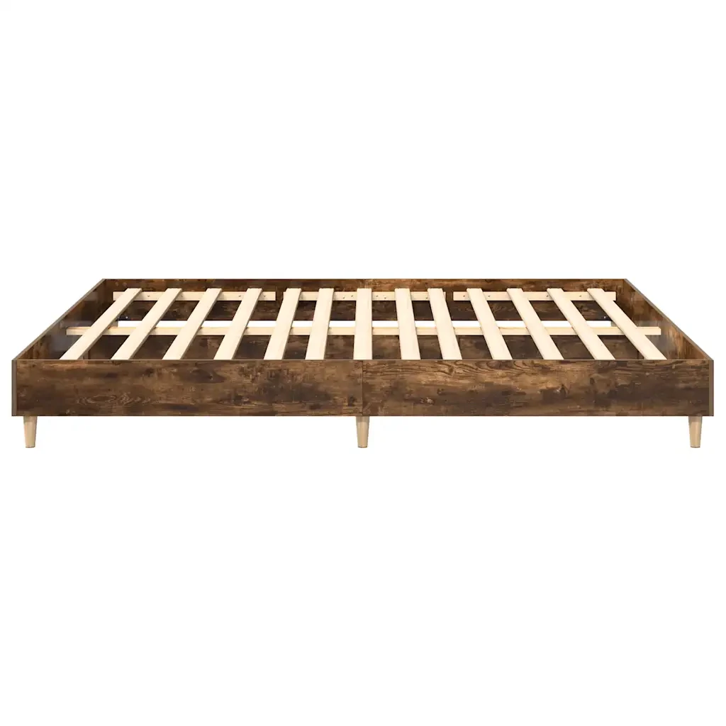 Letto matrimoniale | Letto per adulti | Giroletto senza Materasso Rovere Fumo 160x200 cm in Truciolato - Image 6