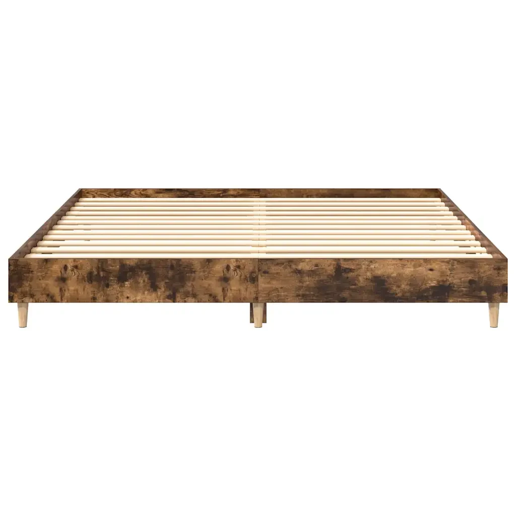 Letto matrimoniale | Letto per adulti | Giroletto senza Materasso Rovere Fumo 180x200 cm in Truciolato - Image 5