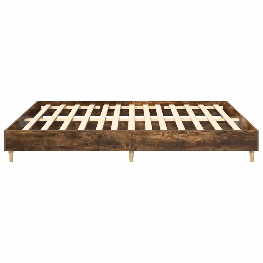 Letto matrimoniale | Letto per adulti | Giroletto senza Materasso Rovere Fumo 180x200 cm in Truciolato - Image 6