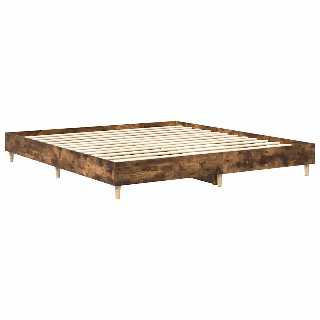 Letto matrimoniale | Letto per adulti | Giroletto senza Materasso Rovere Fumo 180x200 cm in Truciolato - Image 7