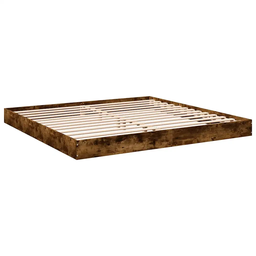 Letto matrimoniale | Letto per adulti | Giroletto senza Materasso Rovere Fumo 180x200 cm in Truciolato - Image 3
