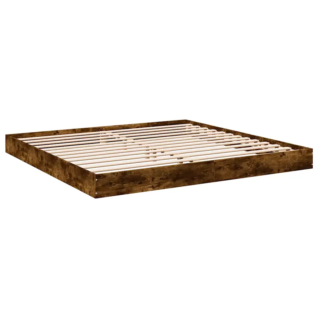 Letto matrimoniale | Letto per adulti | Giroletto senza Materasso Rovere Fumo 180x200 cm in Truciolato - Image 6