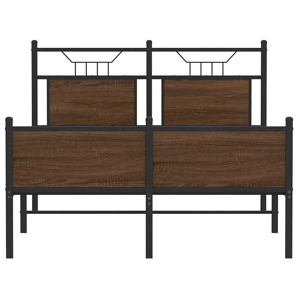 Letto matrimoniale | Letto per adulti | Giroletto senza Materasso Rovere Marrone 120x190 cm Truciolato - Image 6