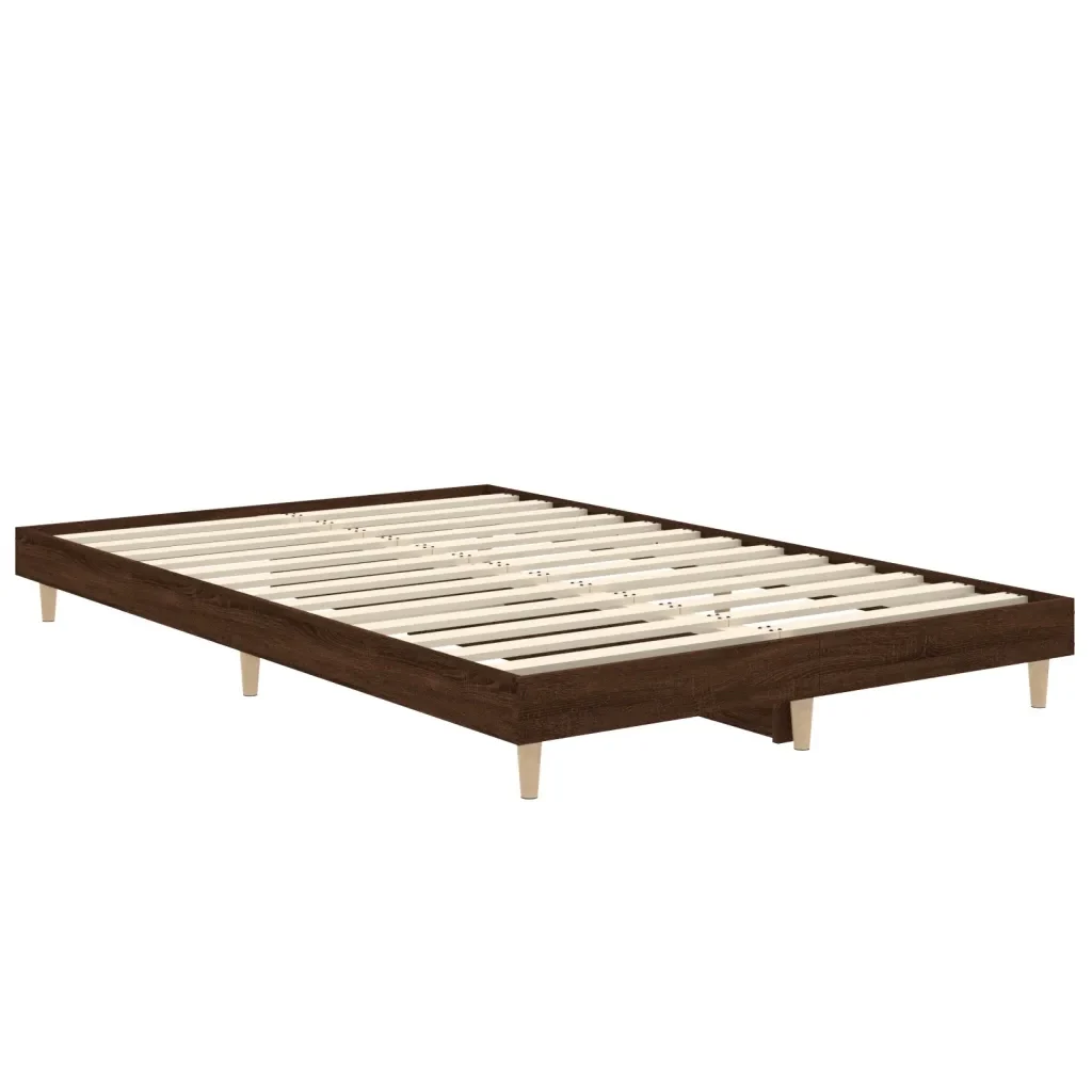 Letto matrimoniale | Letto per adulti | Giroletto senza Materasso Rovere Marrone 120x190 cm Truciolato - Image 5