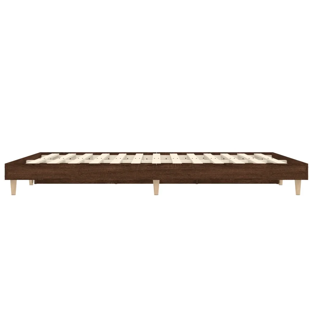 Letto matrimoniale | Letto per adulti | Giroletto senza Materasso Rovere Marrone 120x190 cm Truciolato - Image 7