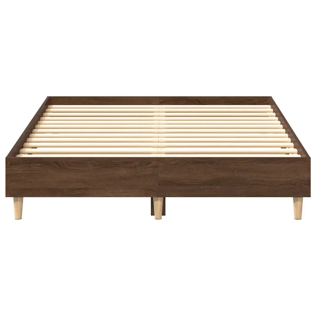 Letto matrimoniale | Letto per adulti | Giroletto senza Materasso Rovere Marrone 120x190 cm Truciolato - Image 5