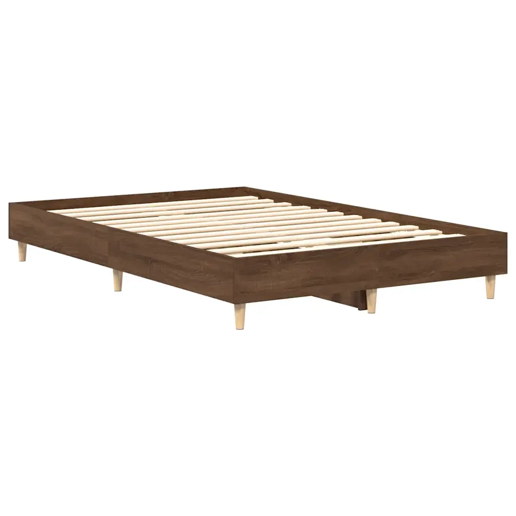 Letto matrimoniale | Letto per adulti | Giroletto senza Materasso Rovere Marrone 120x190 cm Truciolato - Image 7