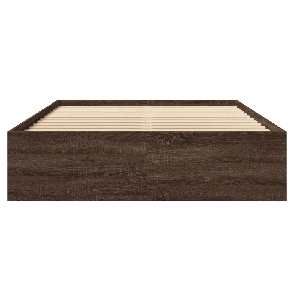 Letto matrimoniale | Letto per adulti | Giroletto senza Materasso Rovere Marrone 120x190 cm Truciolato - Image 5