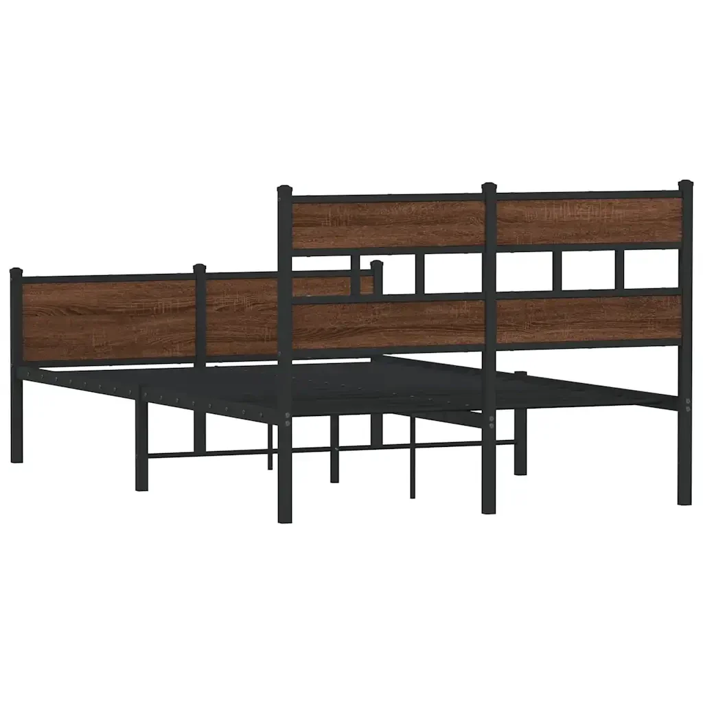 Letto matrimoniale | Letto per adulti | Giroletto senza Materasso Rovere Marrone 120x190 cm Truciolato - Image 6