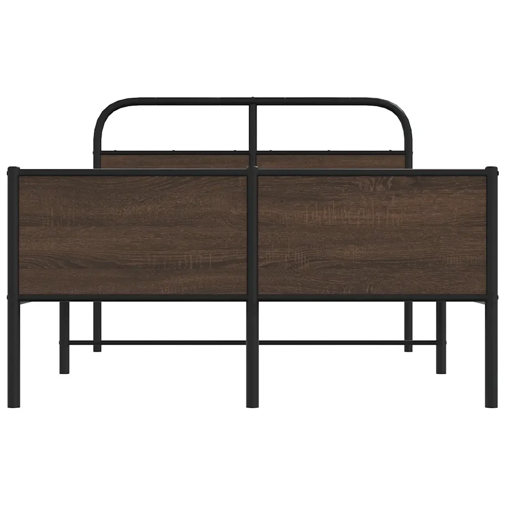Letto matrimoniale | Letto per adulti | Giroletto senza Materasso Rovere Marrone 120x190 cm Truciolato - Image 5