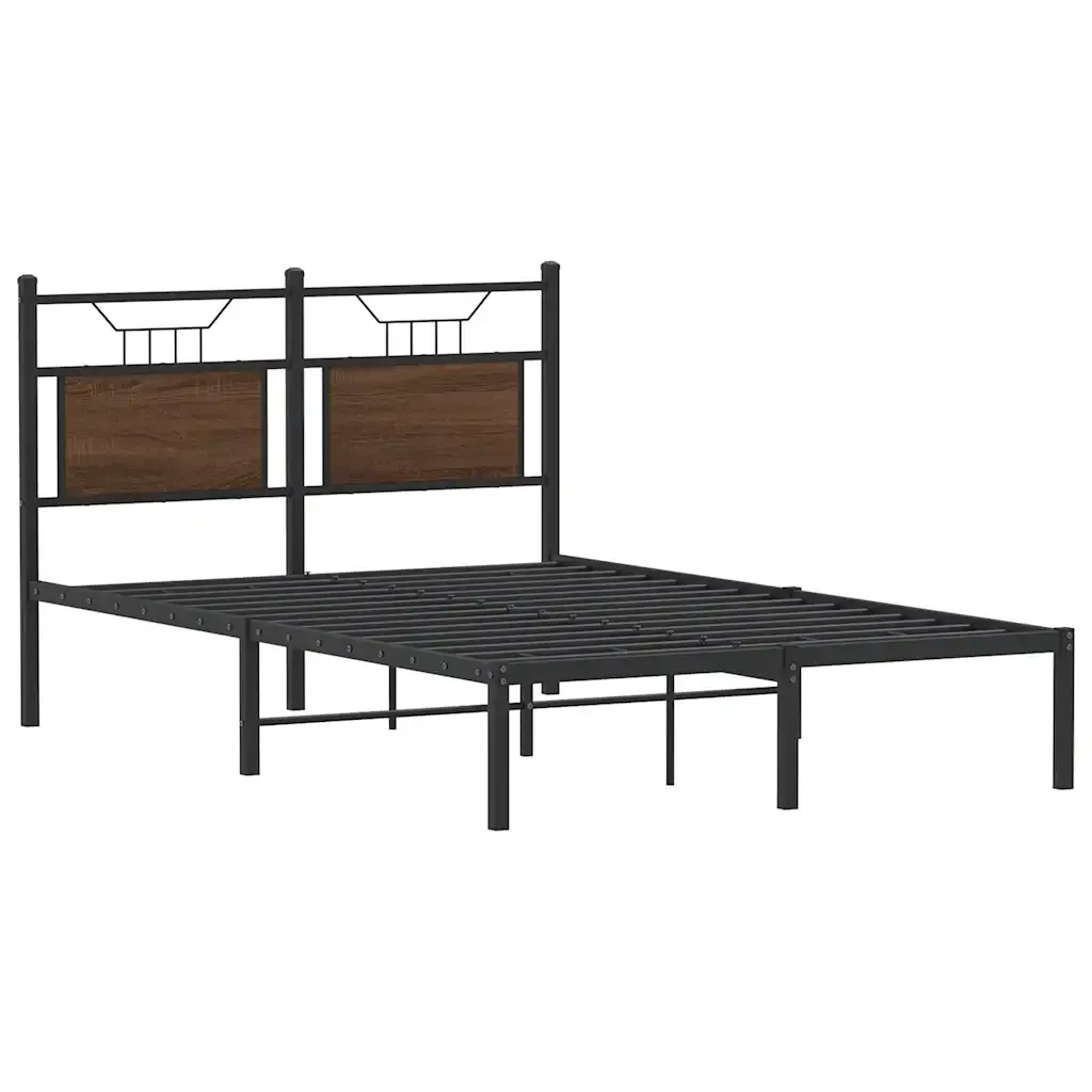 Letto matrimoniale | Letto per adulti | Giroletto senza Materasso Rovere Marrone 120x190 cm Truciolato - Image 3