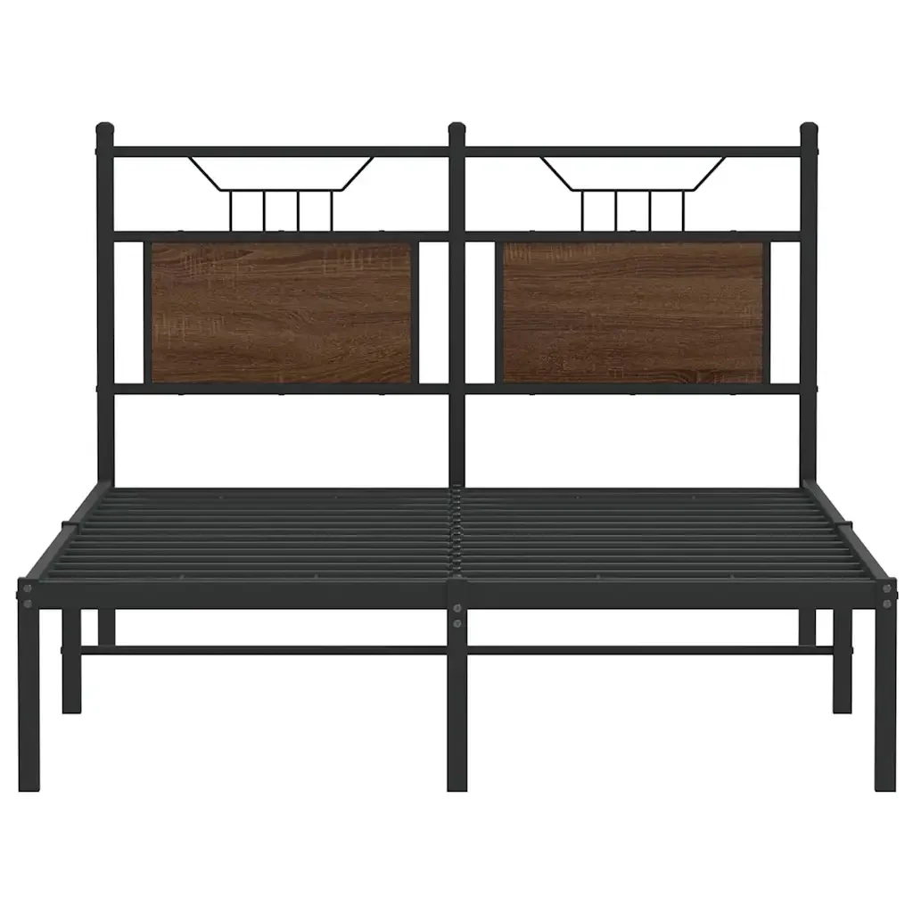 Letto matrimoniale | Letto per adulti | Giroletto senza Materasso Rovere Marrone 120x190 cm Truciolato - Image 6