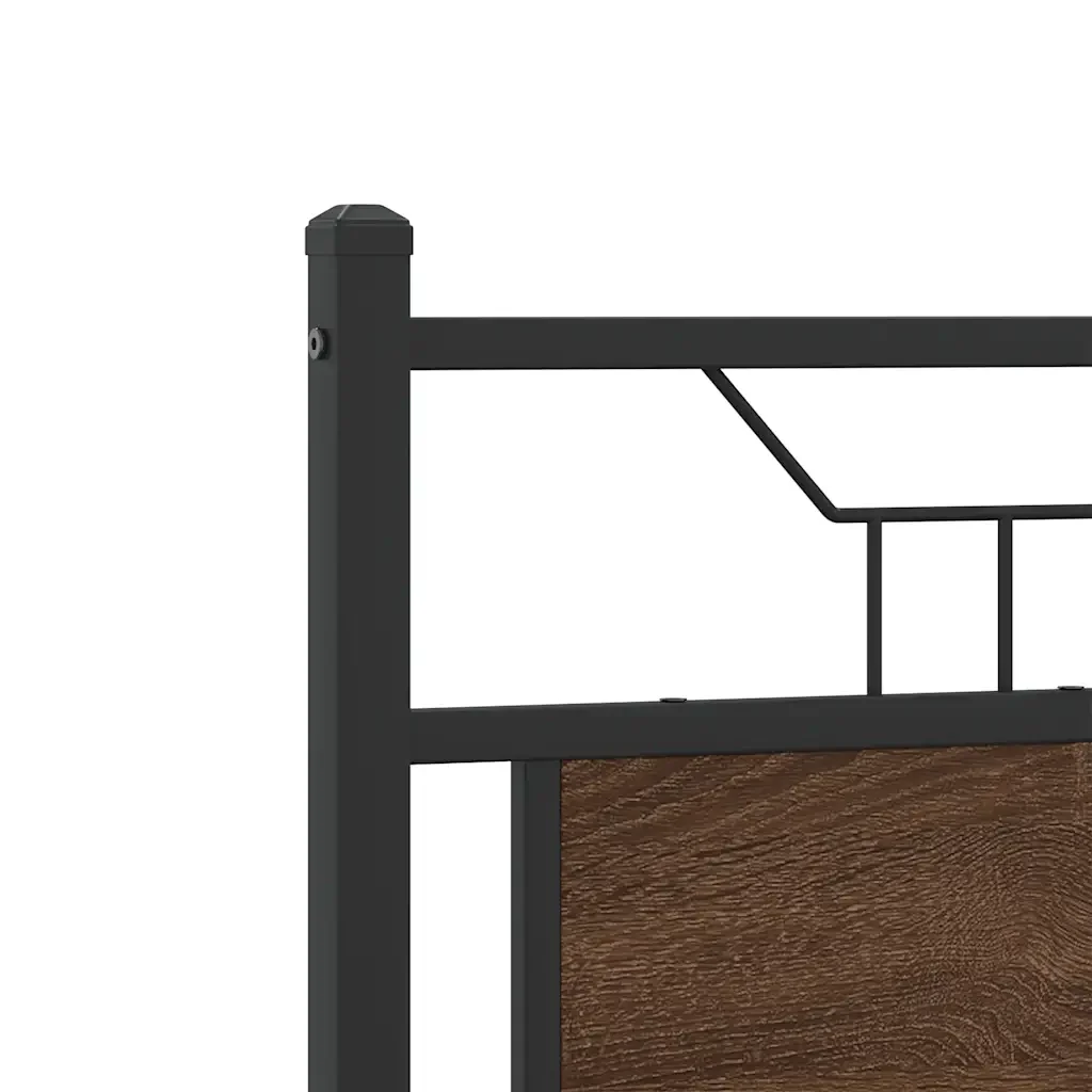 Letto matrimoniale | Letto per adulti | Giroletto senza Materasso Rovere Marrone 120x190 cm Truciolato - Image 9