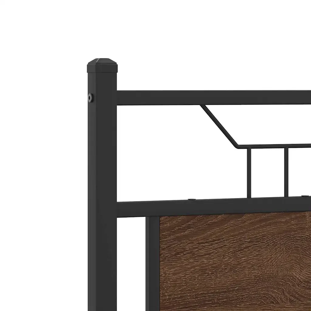 Letto matrimoniale | Letto per adulti | Giroletto senza Materasso Rovere Marrone 120x190 cm Truciolato - Image 9