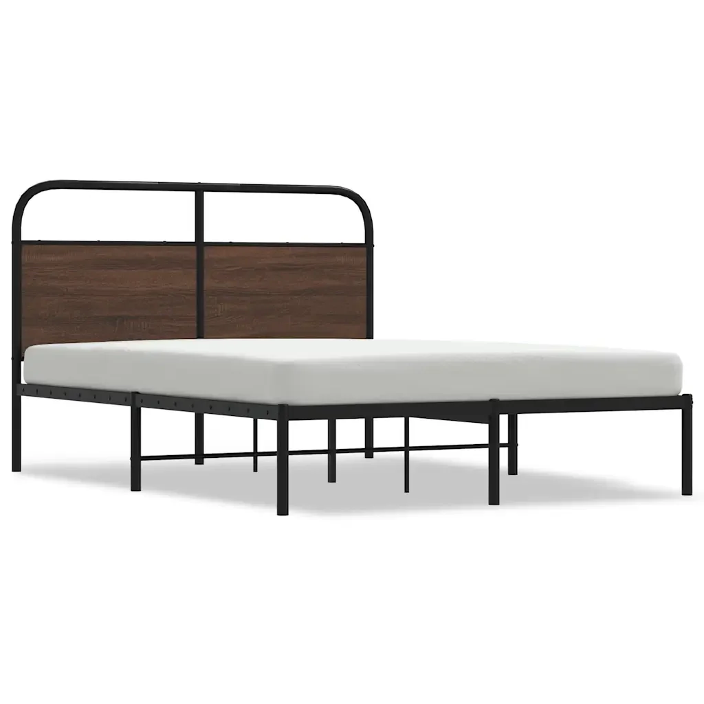 Letto matrimoniale | Letto per adulti | Giroletto senza Materasso Rovere Marrone 120x190 cm Truciolato