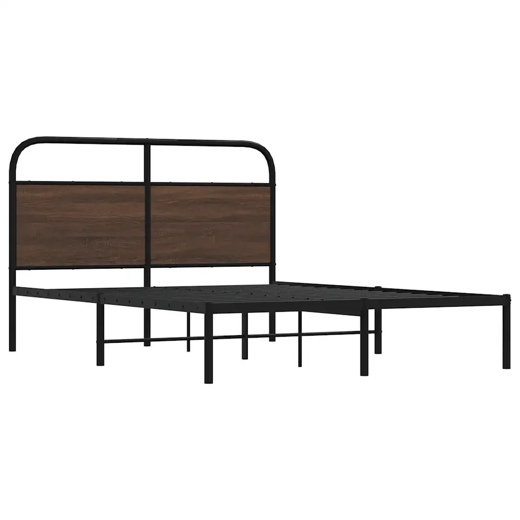 Letto matrimoniale | Letto per adulti | Giroletto senza Materasso Rovere Marrone 120x190 cm Truciolato - Image 4